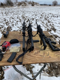 Great range day today, buddy from bootcamp and another Marine buddy of ours and my buddy’s dad. We didn’t let some snow stop us from some trigger therapy 🤘🏼