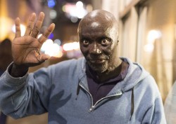 bearplsstop:  dogthing2:  portraitsofboston:  “Hey man, take my picture!” “I can’t do it. It’s too dark.” “Yeah, we need some light. Let’s go over there.” “Are you homeless?” “Yes, I am.” “How long have you been homeless?”