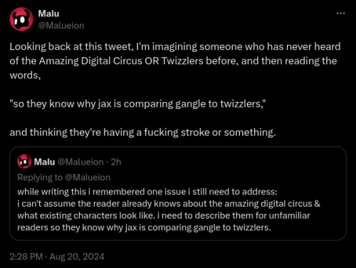 Was Tweeting About A Tadc Fanfic I'm Currently Writing, And Started Laughing My Ass Off After Rereading
