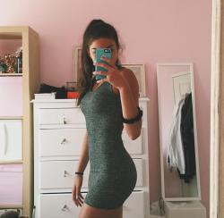 Grey knit dress