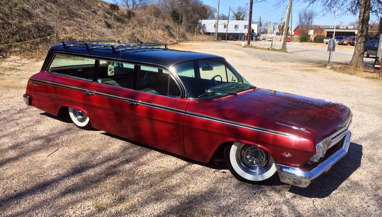 scrape-groundclearance:  By buddy Errol’s new ride: ‘62 Impala Wagon, Los Boulevardos