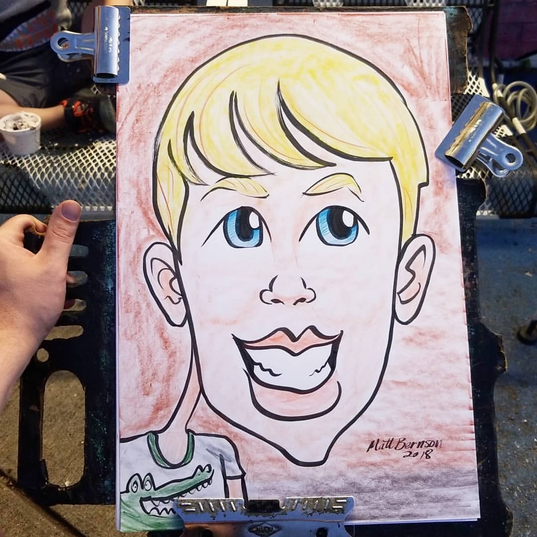Caricatures at Dairy Delight!  12&quot;x18&quot; Ink and artstix on paper