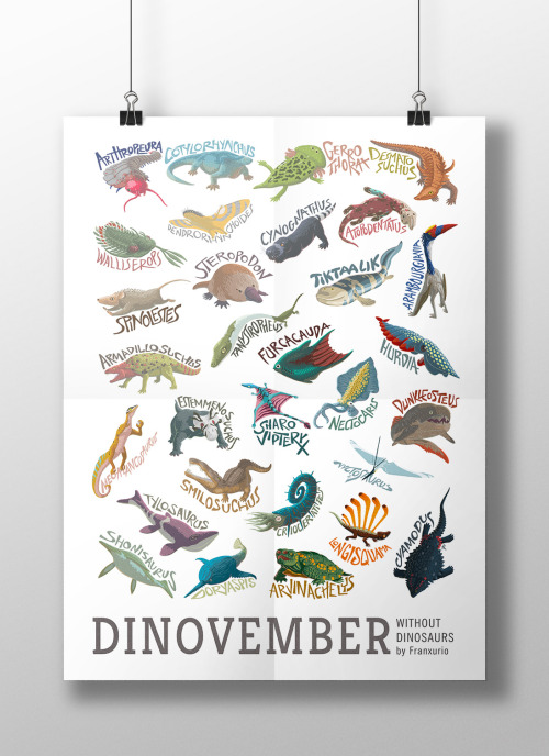 Cause Prehistory isn’t just about dinosaurs, I made a poster with every ‘Dinovember With