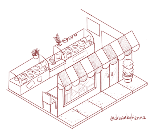 Sketchtember day 17 with an isometric icecream parlor! I’m slowly starting to kinda like drawi