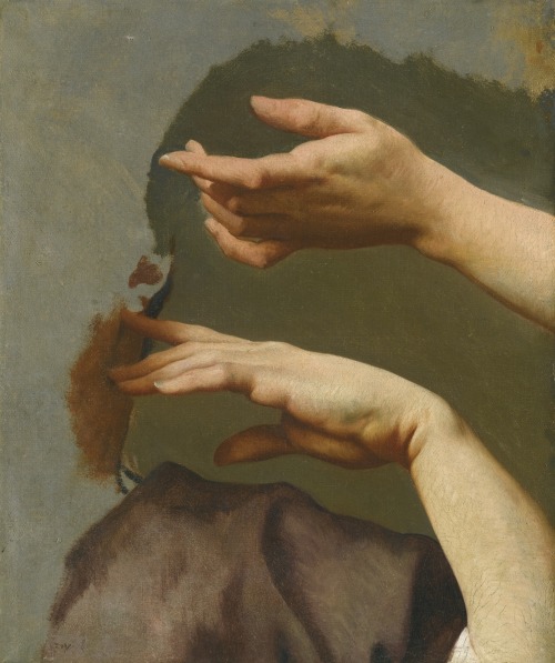 beardbriarandrose: French School, study of two hands, c1800