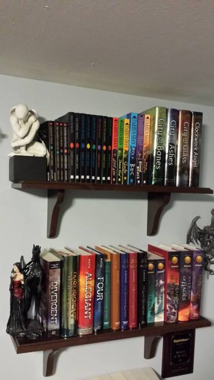 theboywhocriedbooks:boredn0w:Pictures of some of my book shelves as requested by theboywhocriedbooks