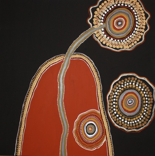 jareckiworld: Judy Mengil -  Bulla River  (natural ochre on canvas, 2009)