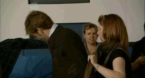 mizgnomer:  Helping dress David - on the set of Doctor Who(…okay, so usually it’s fixing his microphone or special-effects harness, but it’s still helping him get dressed) 