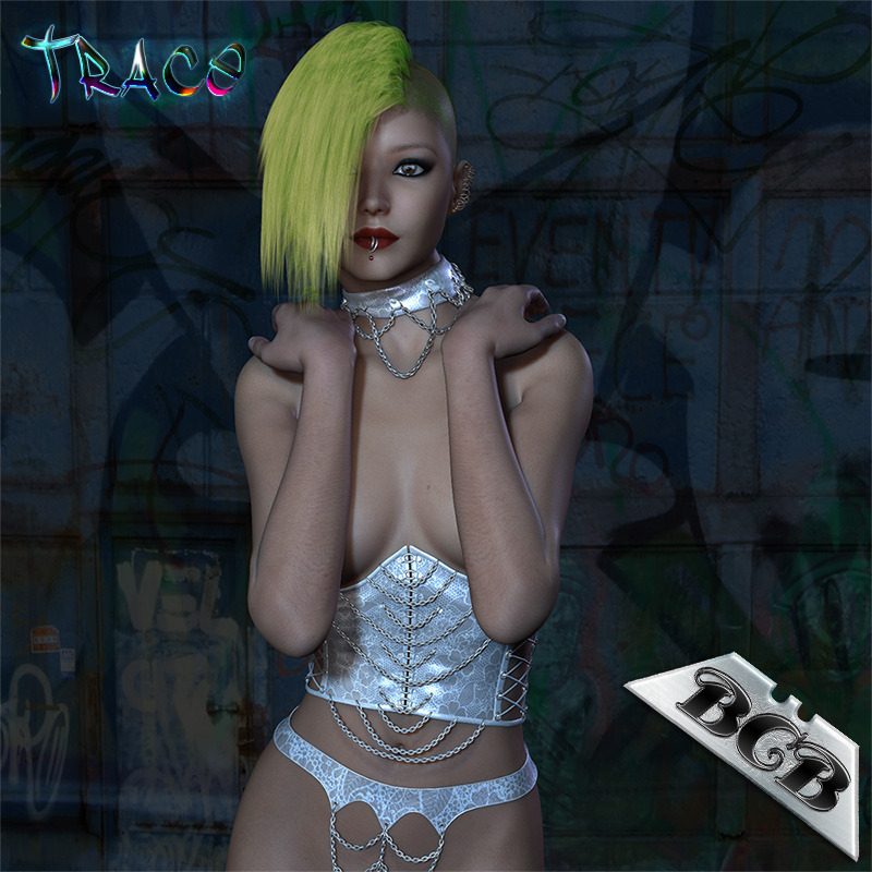 Trace Chains and lace, what more do you need? You get one underbust corset, with