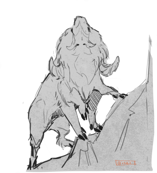 isei-bleeds:Kupeesa: “Dahk Centaur” Large, multi-legged animals thrive in the jagged mountains of 