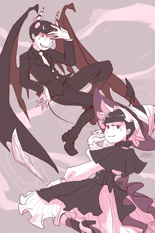 I’m having too much drawing these lolHeadcanon is that witch!Totty is Chaotic Neutral and Devil!Oso 