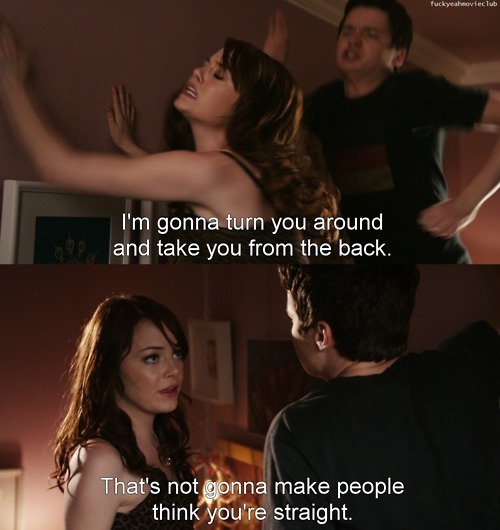 wolf-and-kitten:  kayleesprettypinkdress:iwillhalloweenyou:  illusionsarearoundme:  adamagedgood:  Easy A is too funny to cope  This film is the best omg  Every time she says she has a complete lack of allure I laugh and then cry because Emma Stone. 