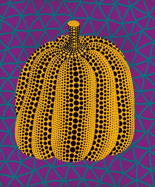 grundoonmgnx:Yayoi Kusama (Japanese, b. 1929), Midnight Pumpkin, 1989Acrylic on canvas, 44.5 x 38 cm