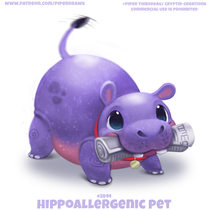 #2844. Hippoallergenic Pet - Word Play
The “Dragon Draw” tutorial book is now available at amzn.to/2Gx099L
Prints for sale: https://www.cryptidcreations.com/store/
For full res WIPs, art, videos and more: https://www.patreon.com/piperdraws
Twitter •...