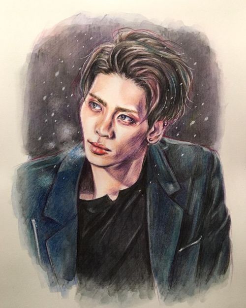 Jonghyun❄️ . #shineefanart #jonghyun#watercolorpencil #colorpencil. original pic → BROOMYhttps