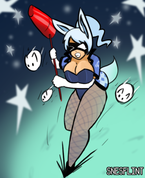 snesflint:Bunnygirls Day 2: Ling!The Kistune Superheroine shapeshifts to a bunny form for this one. 