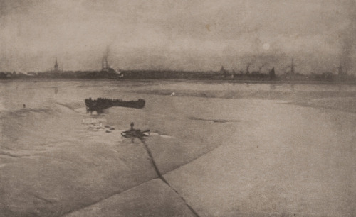 dame-de-pique:Peter Henry Emerson - The Last of the Ebb - Great Yarmouth from Breydon, 1887