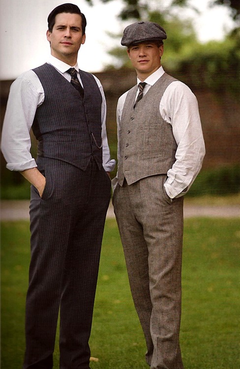 stanleykubricky:Robert James-Collier and Ed Speleers on the set of Downton Abbey