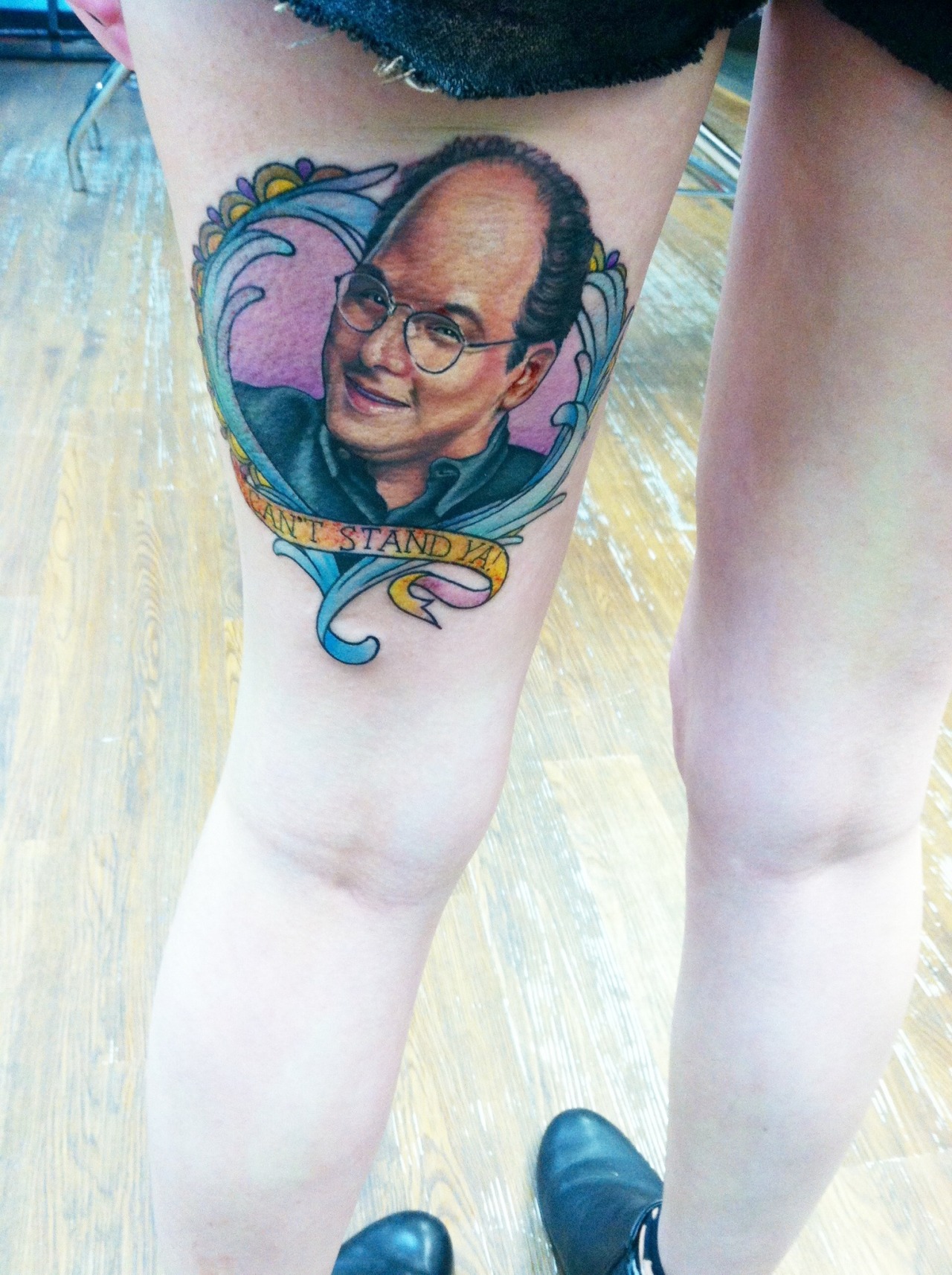 fuckyeahtattoos:  George Costanza done by Caroline Westmeyer at Blue Rose Tattoo