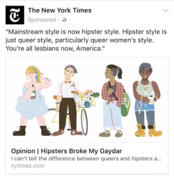 elphias:  saladmander: ‘you’re all lesbians now, america’ #gay culture is being mad that hipsters stole gay culture 