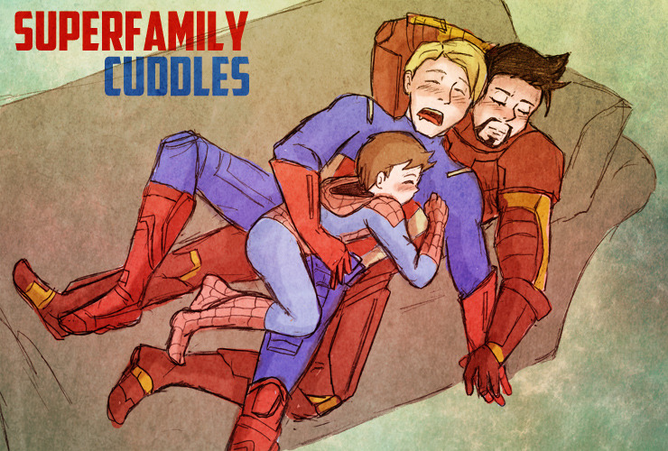 yaoislashfreak:  SuperFamily Cuddle Time by ~Arkham-Insanity 