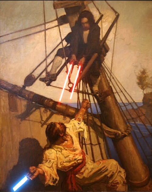 diary-of-a-stormtrooper:  I found an app to update your archaic weapons in some of your paintings. Now they are much more civilized. |-o-| 