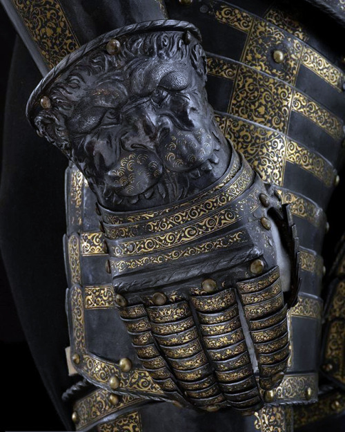 Parade Armour of Henry II of France (c. 1553). Detail. [x]Executed by Étienne Delaune.