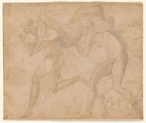 salantami: Francesco Primaticcio, aka il Bologna (1504 – 1570) - Two Nymphs Carrying a Third,c