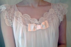 longhairdoll: i love this vintage nightie  ♡  it looks white in photos but it is actually the softest pink. 