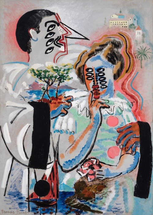 oncanvas:Couple de monstres (Couple of Monsters), Francis Picabia, 1924-27Ripolin on cardboard41 x 2