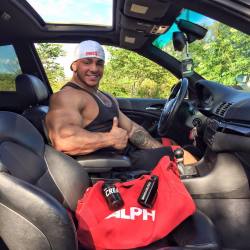 Muscle hunks in cars