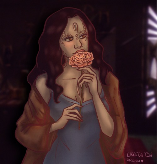 luxecoffin:i saw a picture of a woman holding a flower &amp; i thought of ziyal. who gave that to he
