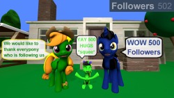 ask-the-out-buck-pony:  (Mod) 500 follower’s wow that is a lot to take in when I started over a year I never thought that get this many maybe 50 tops but I do want to thank all of you now normally I would have all my follows that I have pony models