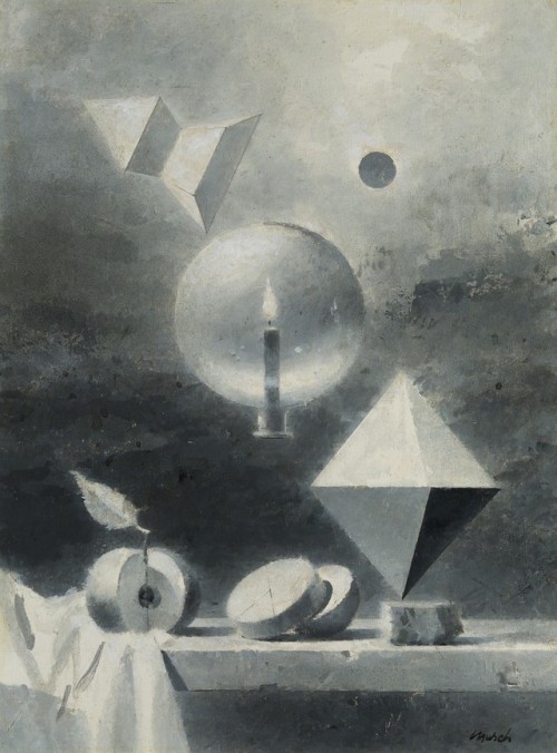 thunderstruck9: Walter Tandy Murch (American, 1907-1967), Study for Octahedron. Mixed media on artis