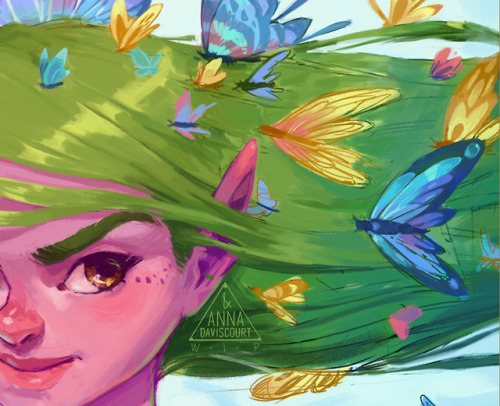 annadaviscourt:Don’t you hate the feeling of bugs crawling in your hair? I mean… magic! A lil WIP of