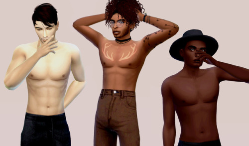 nihilisims: top surgery scars  - top surgery scars for transmasculine sims- found under skin de