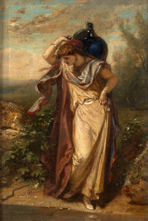 La porteuse d'eau surprise par un serpent / The Water Carrier Surprised By A Snake [Date Unknown]Art