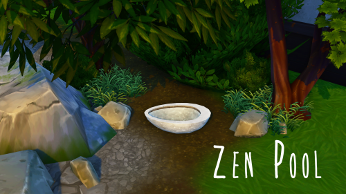 Zen Pool by teanmoona minimal fountain poolBase Game CompatibleThree SwatchesBamboo Fountain by tean
