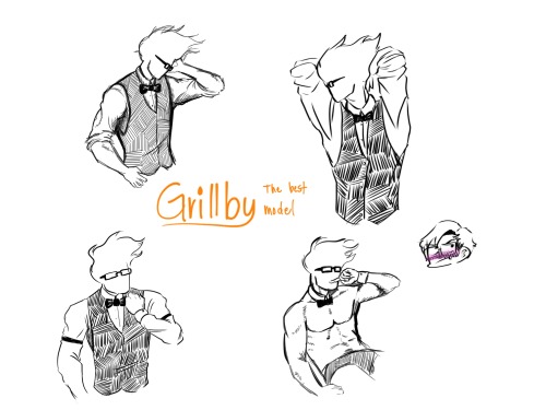 ghovie: Was practicing on body poses and their basic structures.  Found out that Grillby was the best model for these kind of stuff. 