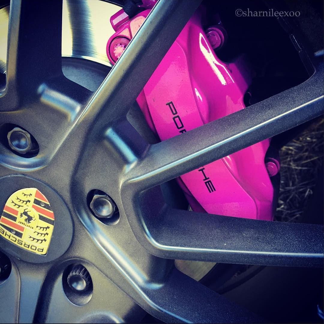 My Baby&rsquo;s New shoes and her Pink Calipers 💕 #PorscheTurbo #WhiteOnBlack