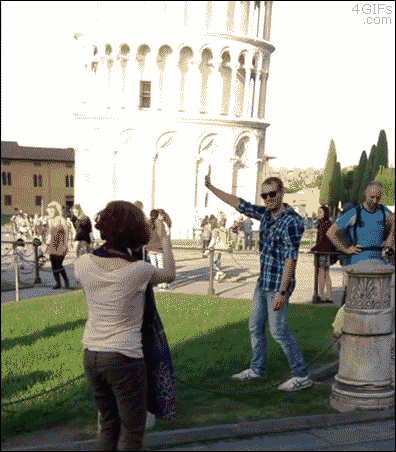tlatophat:  4gifs:  Residents of Pisa are getting tired of the tourists. [video]