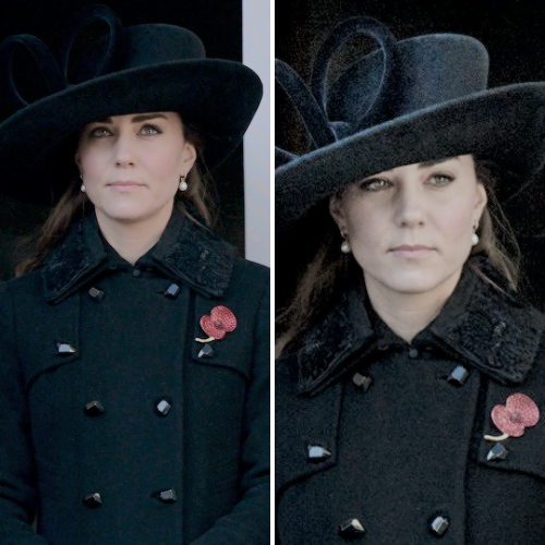catherine-middleton:The Duchess of Cambridge during the annual Remembrance Sunday Service at The Cen