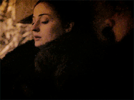 wolfsansastark:Tyrion + softly gazing at Sansa with admiration