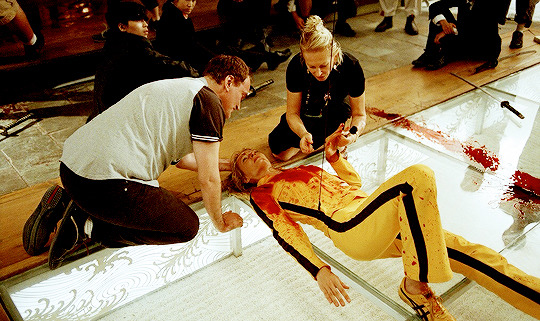 harleysqulnn:   Quentin Tarantino and Uma Thurman on the set of ‘Kill Bill: Vol.