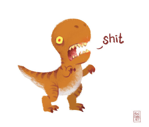 rondanchan:Hey dinosuar-lovers and cussing-enthusiasts! A few years ago I drew these first four cussing dinos! Now I’ve 