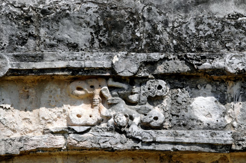 Temple of the Frescoes (Tulum, Mexico).In the back room of the ground floor are theremains of a mura