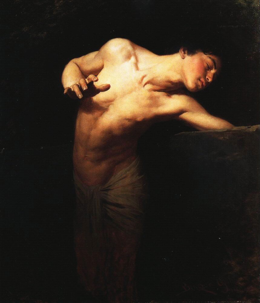 lyghtmylife:  Gyula Benczúr (Hungarian Painter 1844–1920) Narcissus 1888 oil