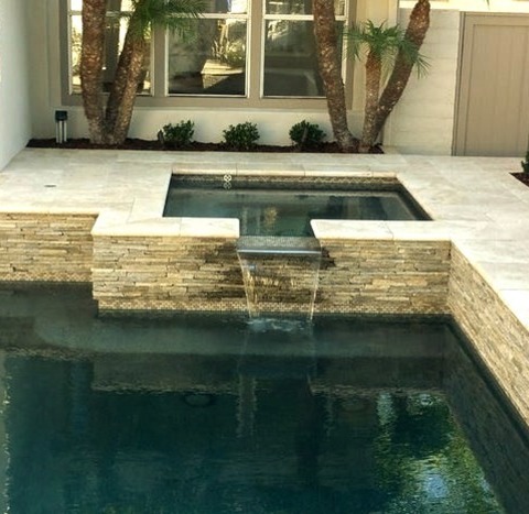 Orange County Lap PoolAn Illustration Of A Medium-sized Island-style Backyard With Rectangular Lap Hot
