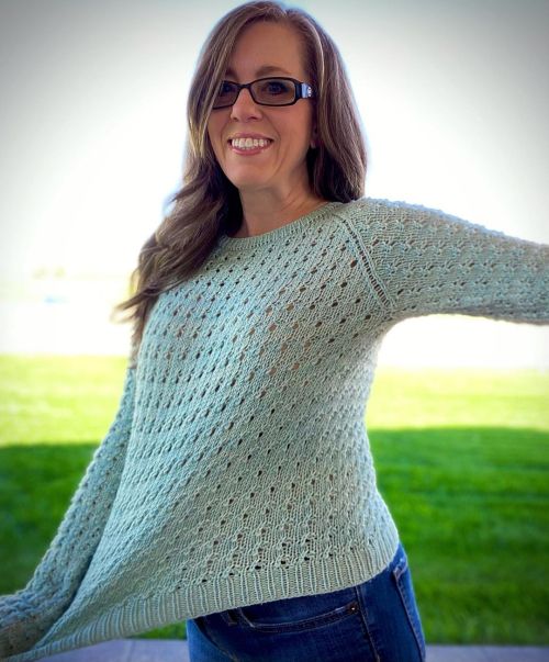 Did I mention how stretchy the Rhinebeck Reunion Sweater is? This new pattern by Me Is coming Friday