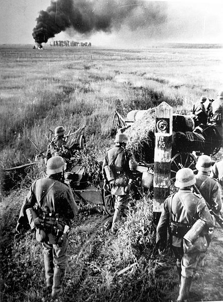 German troops crossing the Soviet border during Operation Barbarossa (June 22nd, 1941).